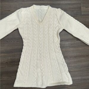 Sweater dress white